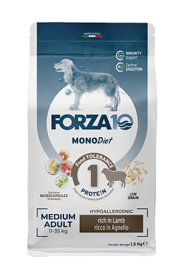 Forza10 MonoDiet Adult Medium Angello сухой корм для взрослых собак средних пород, с ягненком