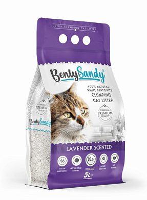 BentySandy Lavender наполнитель для кошачьего туалета комкующийся, глиняный, с ароматом лаванды