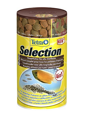 Tetra Selection корм для всех видов рыб, 4 вида хлопья/чипсы/гранулы