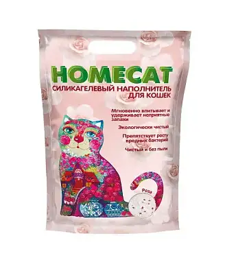 Homecat силикагелевый наполнитель для кошек с ароматом розы