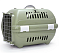 ZOOexpress Турне 2.0 М переноска для собак и кошек с металлической дверцей, оливковая