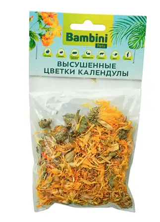 Купить bambini pets Лакомство высушенные цветки календулы для грызунов и кроликов