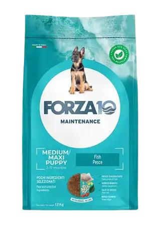 Купить forza10 maintenance medium/maxi puppy сухой корм для щенков средних и крупных пород и сук в период беременности и лактации, с рыбой