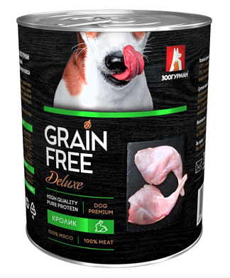 Зоогурман Grain Free консервы для собак с кроликом