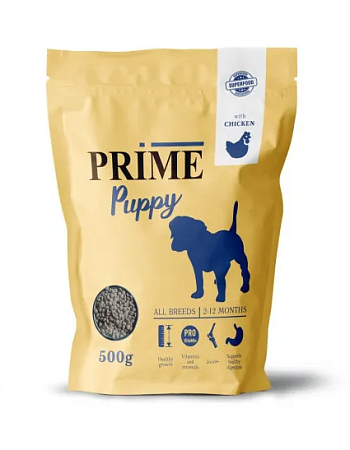 Купить prime puppy сухой корм для щенков всех пород с курицей