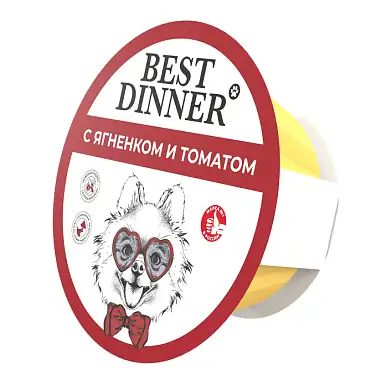 Best Dinner влажный корм паштет для взрослых собак с ягненком и томатами (ламистер)