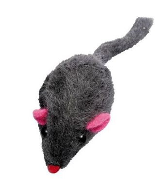Уют игрушка для кошек Мышь-погремушка, натуральный мех