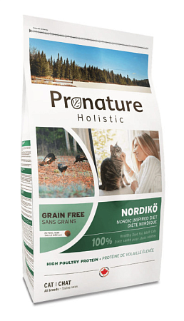 Купить pronature holistic Нордико сухой беззерновой корм для кошек всех возрастов с домашней птицей
