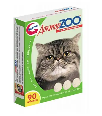 ДОКТОР ZOO Мультивитаминное лакомство для кошек (с печенью)