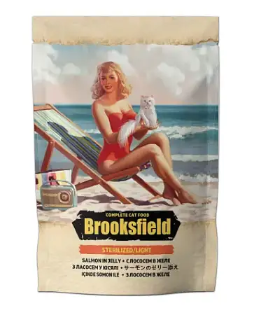 Купить brooksfield sterilized/light cat salmon влажный корм для стерилизованых кошек при лишнем весе с лососем в желе (пауч)