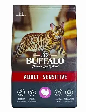 Mr.Buffalo SENSITIVE сухой корм для кошек, индейка