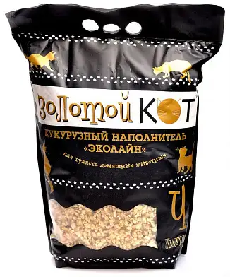 Золотой кот кукурузный наполнитель для кошек