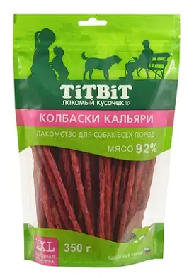 TiTBiT выгодная упаковка XXL лакомство для собак всех пород Колбаски Кальяри