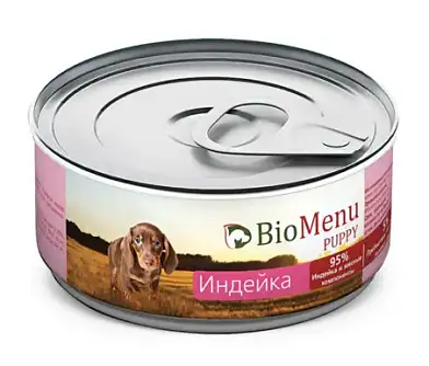 BioMenu Puppy консервы влажный корм для щенков с индейкой