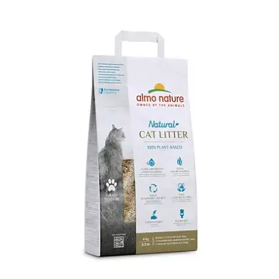 Almo Nature Cat Litter 100% Натуральный биоразлагаемый комкующийся наполнитель для кошек (зерновой)