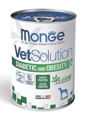 Купить monge vetsolution dog diabetic and obesity консервы для взрослых собак всех пород при сахарном диабете и лишнем весе