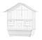 №1 клетка для птиц укомплектованная белая, домик