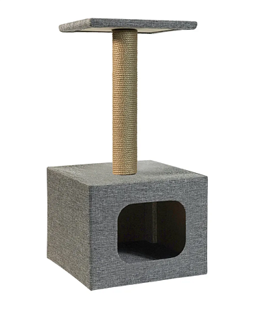 Купить zooexpress комплекс для кошек "Куб большой с полкой" рогожка