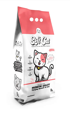 Soft Cat комкующийся бентонитовый наполнитель для кошек без запаха