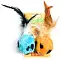 Homecat Игрушка для кошек Мячи леопардовые с пером