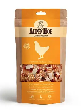 AlpenHof лакомство для мелких собак и щенков Мини-сэндвич куриный