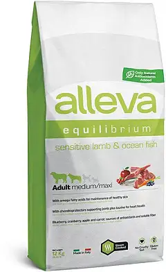 Alleva Equilibrium Sensitive Lamb & Ocean Fish Adult Medium/Maxi сухой корм для взрослых собак средних и крупных пород с ягненком и океанической рыбой