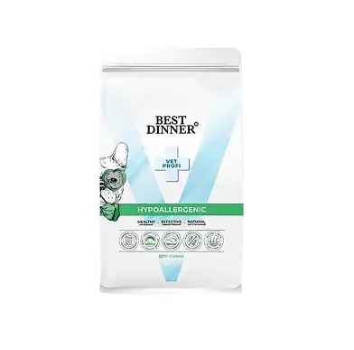 Best Dinner Hypoallergenic сухой диетический корм для взрослых собак всех пород при пищевой аллергии и непереносимости