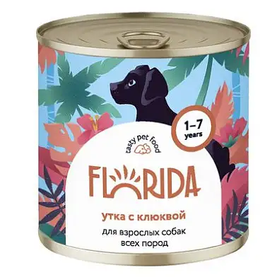FLORIDA консервы для собак "Утка с клюквой"