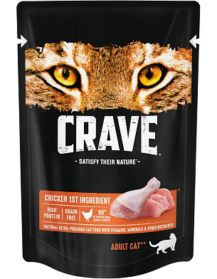 Crave влажный корм для взрослых кошек с курицей в желе (пауч)