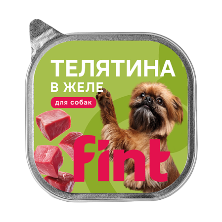 Купить fint влажный корм для взрослых собак мелких и средних пород, с телятиной в желе (ламистер)