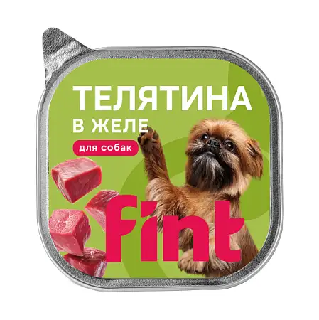 Купить fint влажный корм для взрослых собак мелких и средних пород, с телятиной в желе (ламистер)