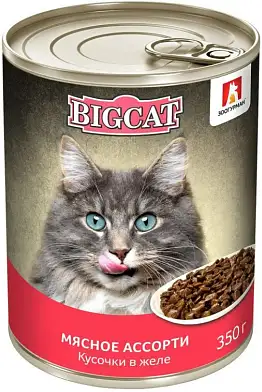 Зоогурман Big Cat Консервы для кошек "мясное ассорти", кусочки в желе
