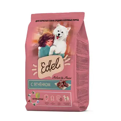 Edel Adult Medium & Maxi Lamb сухой корм для взрослых собак средних и крупных пород с ягненком