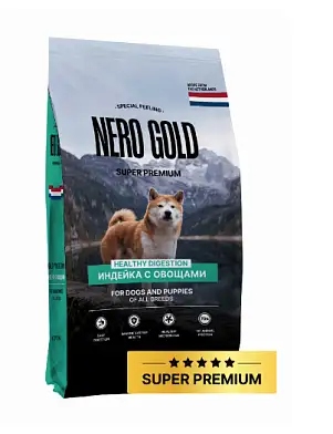 NERO GOLD super premium HEALTHY DIGESTION сухой корм для собак и щенков всех возрастов с мясом индейки и овощами