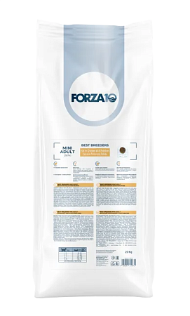 Купить forza10 best breeders mini adult сухой корм для взрослых собак мелких пород, богатый курицей и картофелем