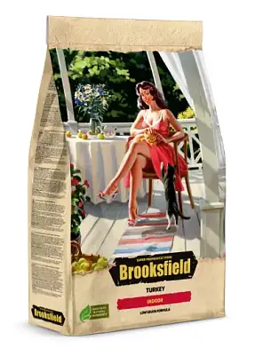 Brooksfield Low Grain Adult Cat Indoor Turkey сухой корм для взрослых домашних кошек с индейкой и рисом