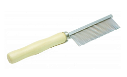 Каскад Расческа для собак и кошек деревянная ручка частый зуб №4