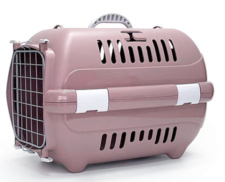 Купить zooexpress Турне 2.0 М переноска для собак и кошек с металлической дверцей, пудровая