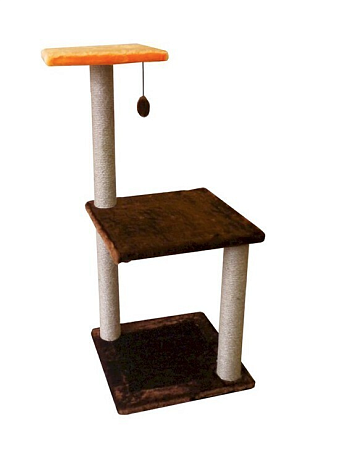 Купить zooexpress комлекс этажерка 3 полки для кошек мех однотонный