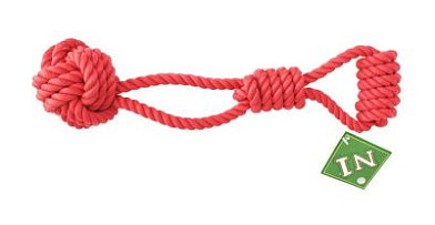 №1 игрушка для собак Грейфер с узлом и ручкой, красный