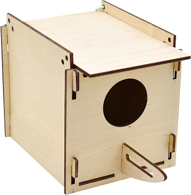 ZOOexpress Домик для птиц Скворечник квадратный крепление к клетке, фанера