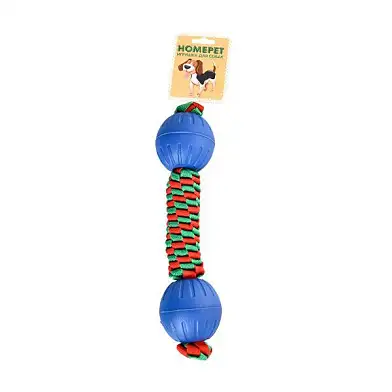 Homepet DENTAL TPR игрушка для собак два мяча на плетенке для игры на воде