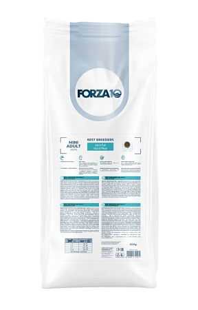 Купить forza10 best breeders mini adult сухой корм для взрослых собак мелких пород, богатый рыбой