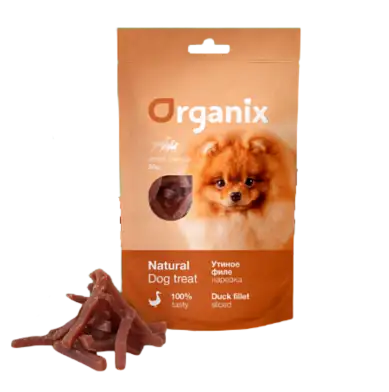Organix лакомства лакомство для собак малых пород «Нарезка утиного филе» мясо 100%