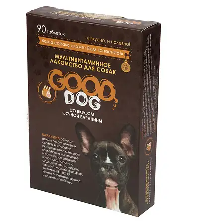 Купить good dog мультивитаминное лакомство для собак со вкусом сочной баранины
