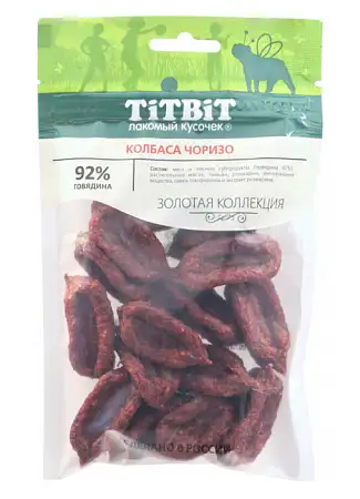 Купить titbit Золотая коллекция лакомство для собак колбаса Чоризо