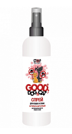 Купить good dog&cat "stopПАРАЗИТ" антипаразитарный спрей для кошек и собак, для обработки шерсти