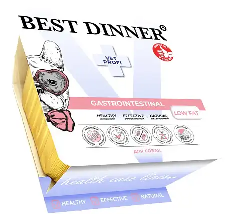 Купить best dinner vet profi gastrointestinal low fat влажный корм паштет для собак при нарушениях пищеварения с индейкой (ламистер)