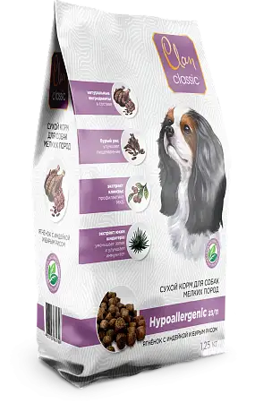 Купить clan classic hypoallergenic-23/11 сухой корм для взрослых собак мелких пород с ягненком, индейкой и рисом