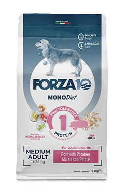 Forza10 MonoDiet Adult Medium Maiale con Patate сухой корм для взрослых собак средних пород со свининой и картофелем